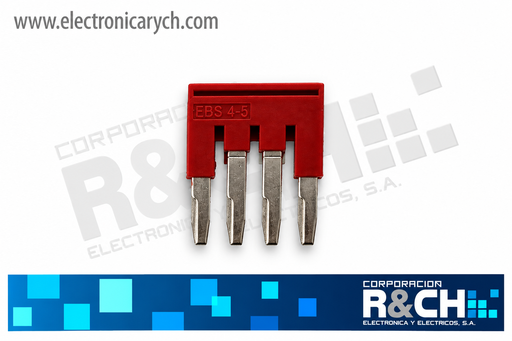 [TM-FB4R] TM-FB4R Puente Conector FBS4-5 para Borneras ST2.5 – Paso 5.2 mm, 4 Pines