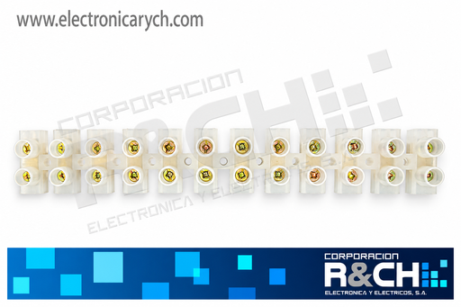 [TB-3012] TB-3012 Terminal Blanca 12 vias 24 Tornillos 60A 380V