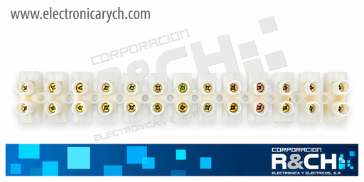 [TB-8012] TB-8012 Terminal Blanca 12 vias 24 Tornillos 80A 380V