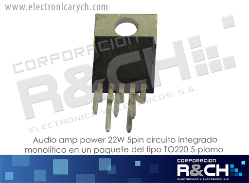 [NTE1376] NTE1376 Audio amp power 22W 5pin (TDA2040V)*