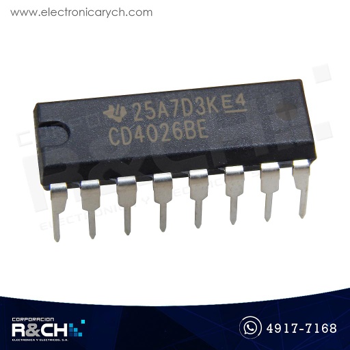 [NTE4026B] NTE4026B CMOS contador de decada 16 pin CD4026B