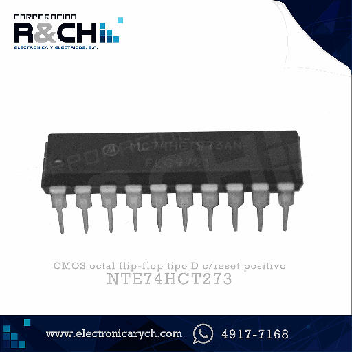 [NTE74HCT273] NTE74HCT273 CMOS octal flip-flop tipo D c/reset positivo
