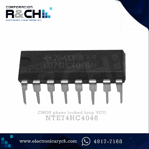 [NTE74HC4046] NTE74HC4046 CMOS phase locked loop VCO