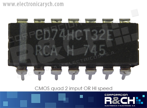 [NTE74HCT32] NTE74HCT32 CMOS quad 2 imput OR HI speed