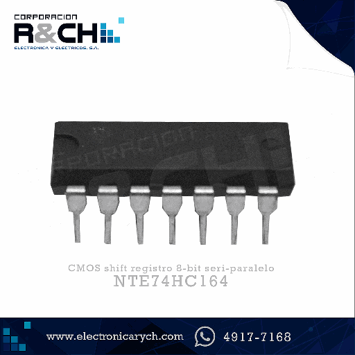 [NTE74HC164] NTE74HC164 CMOS shift registro 8-bit seri-paralelo