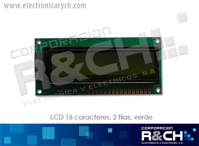 LCD-16X2V LCD 16 caracteres, 2 filas, verde