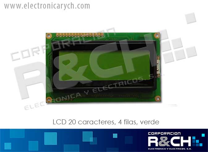 LCD-20X4V LCD 20 caracteres, 4 filas, verde
