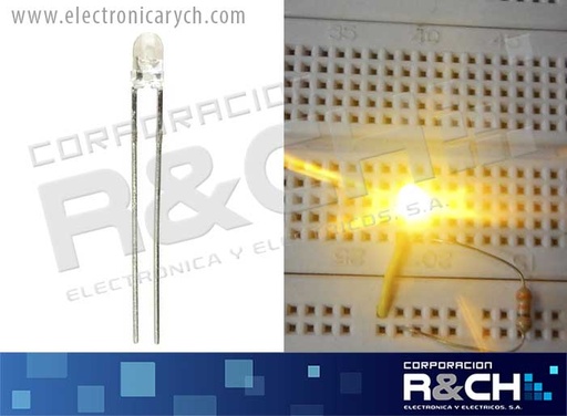 [LD-3MY8C (330MY8C)] LD-3MY8C LED 3mm amarillo 2.8k MCD 30º ultrabrillante
