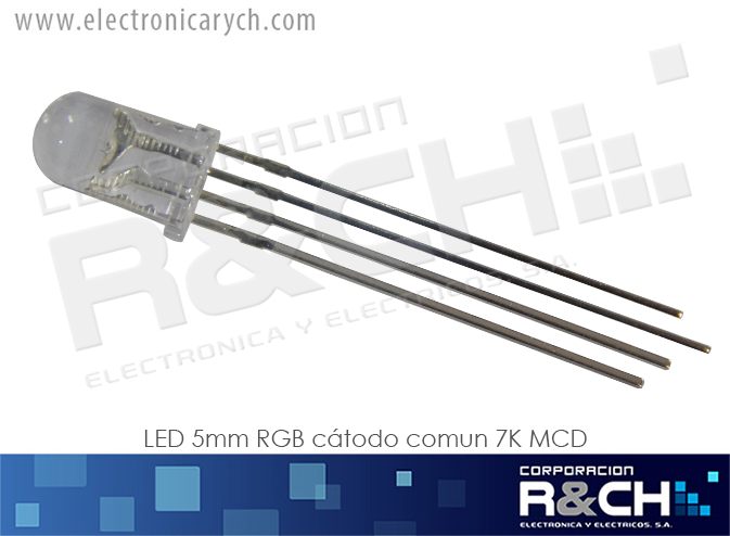 LD-5RGBC LED 5mm RGB cátodo común 7K MCD