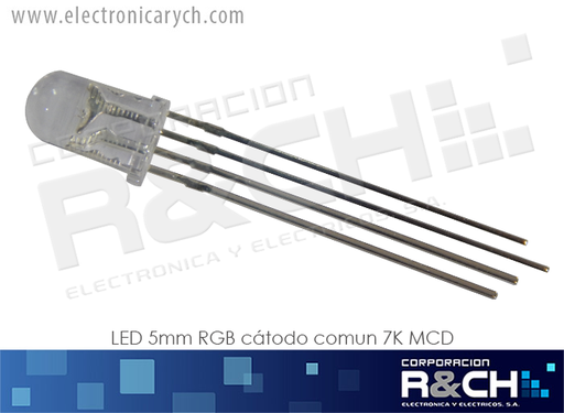 [LD-5RGBC] LD-5RGBC LED 5mm RGB cátodo común 7K MCD