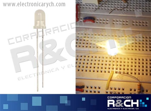 [LD-5BD] LD-5BD LED 5mm blanco calido difuso empaquetado blanco