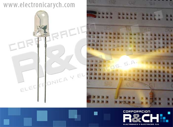 LD-5PW04C LED 5mm blanco caliente 12k MCD 30º ultrabrillante