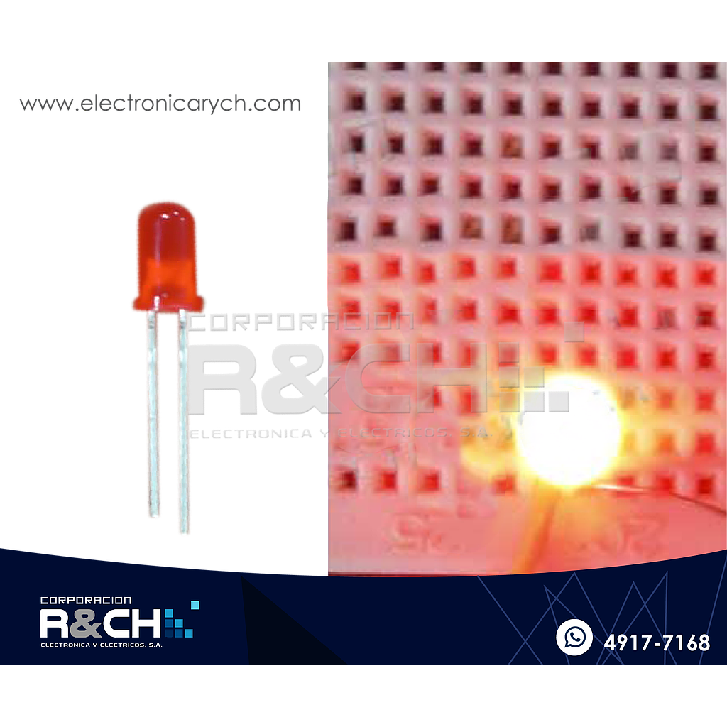 LD-5RD LED 5mm rojo difuso