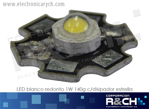 [LD-P1WBE] LD-P1WBE LED blanco redonto 1W 140g c/disipador estrella