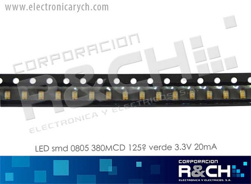 [LD-0805V] LD-0805V LED smd 0805 380MCD 125° verde 3.3V 20mA