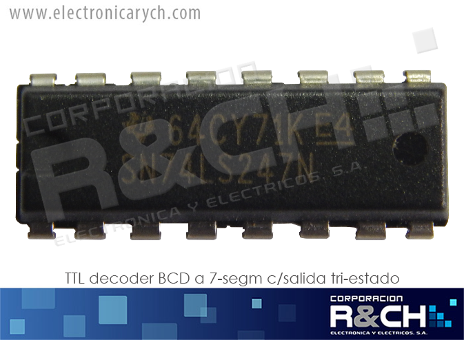 NTE74LS247 TTL decoder BCD a 7-segm c/salida tri-estado 74LS247