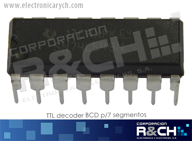 NTE7448 TTL decoder BCD p/7 segmentos 74LS48