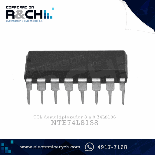 [NTE74LS138] NTE74LS138 TTL Demultiplexador 3 a 8 74LS138