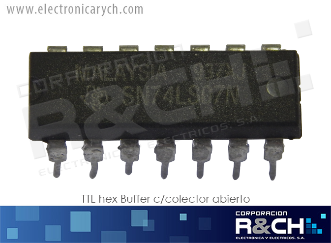 NTE74LS07 TTL hex Buffer c/colector abierto 74LS07