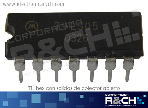 [NTE74LS05] NTE74LS05 TTL hex NOT w/open collector outputs 74LS05