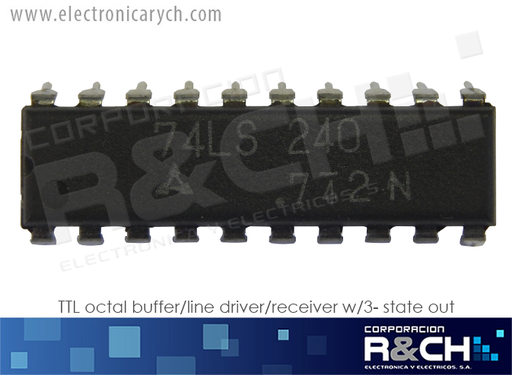 [NTE74LS240] NTE74LS240 TTL octal buffer/line driver/receiver w/3- state out 74LS240