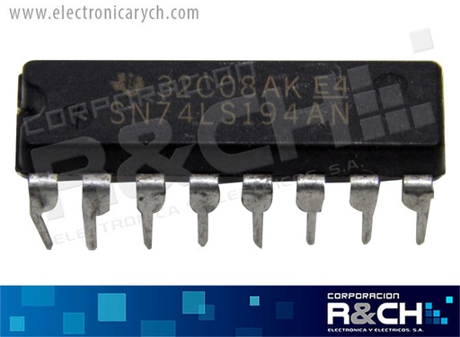 [NTE74LS194] NTE74LS194 TTL shift registro 4-bit bidireccional, 16-pin 74LS194
