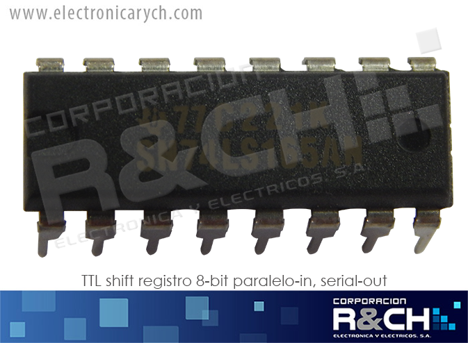 NTE74165 TTL shift registro 8-bit paralelo-in, serial-out, 16-pin 74LS165