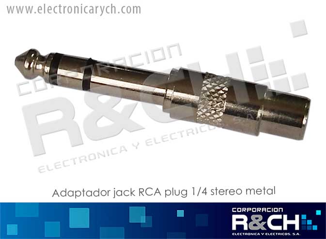 AD-025M adaptador jack RCA plug 1/4 stereo metal