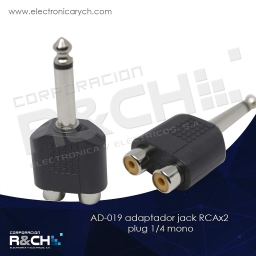 [AD-019] AD-019 adaptador jack RCAx2 plug 1/4 mono P-223