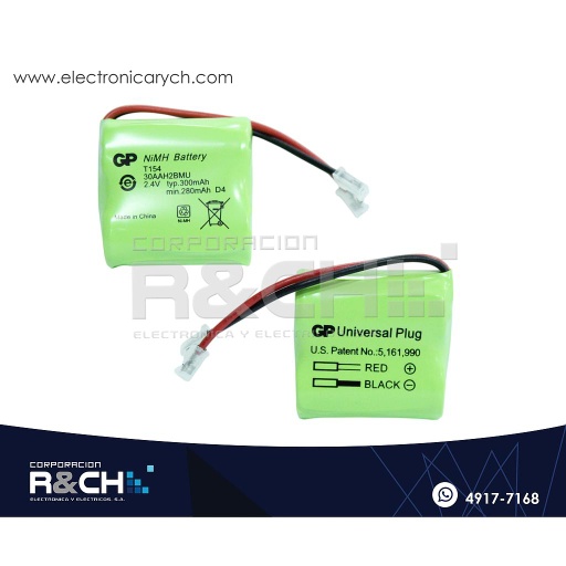 [BT-T154] BT-T154 bateria 2.4V 300mAh Ni-MH GP Cordless Phone