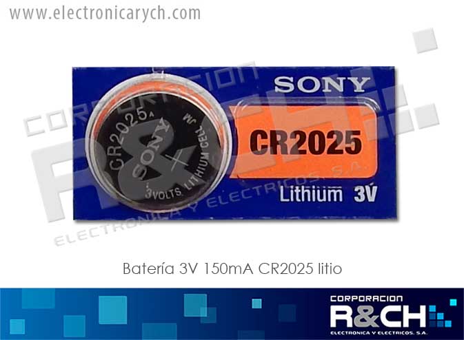 BT-CR2025 bateria 3V  150mA CR2025 litio