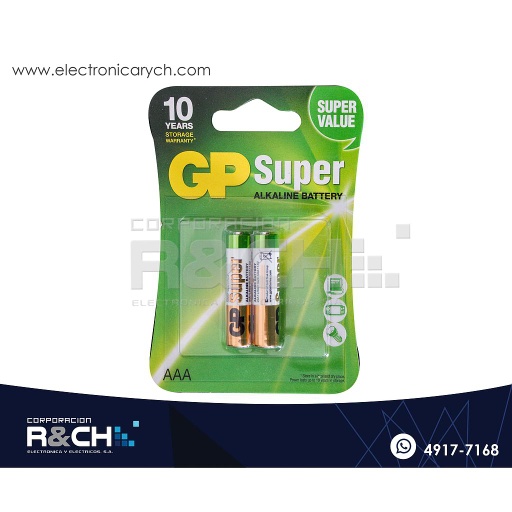 [BT-3AX2M] BT-3AX2M Bateria Super Alkalina AAAx2 pcs GP