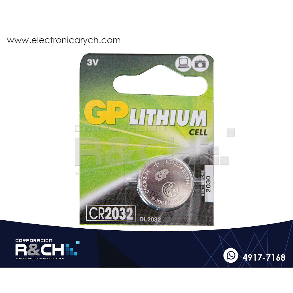 Pila batería 2032 CR2032 Dl2032 ECR2032 de 3V lithium GP