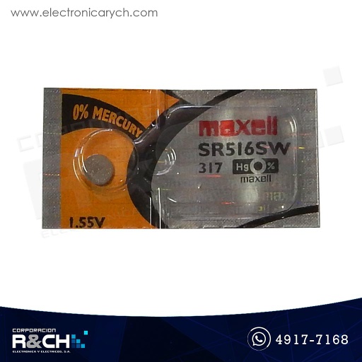 [SR516SW] SR516SW Batería alcalina tipo boton 1.55V Maxell SR516