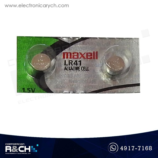 [LR41] LR41 Batería alcalina tipo boton 1.5V Maxell