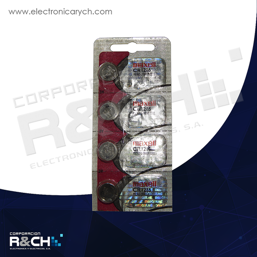 [CR1216] CR1216 batería alcalina tipo boton 3V Maxell CR1216