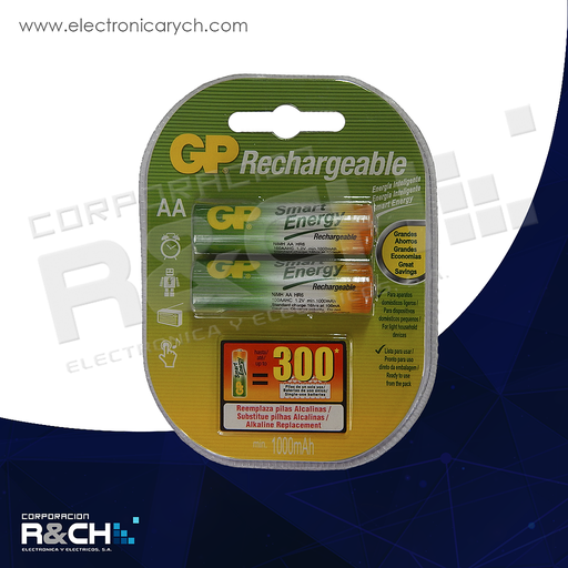 [BT-100AAHCRL] BT-100AAHCRL batería recargable 2AA GP blister 1000mAh