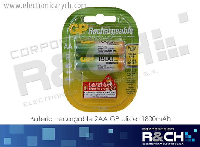 BT-180AAHC bateria recargable 2AA GP blister 1800mAh