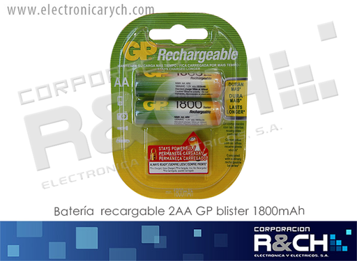 [BT-180AAHC] BT-180AAHC bateria recargable 2AA GP blister 1800mAh