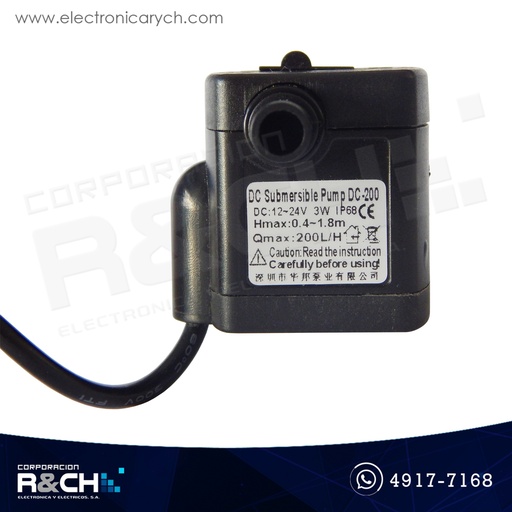 [BB12] BB12 Bomba de agua 12V 240L/H 4.2W para acuario Hmax=3m