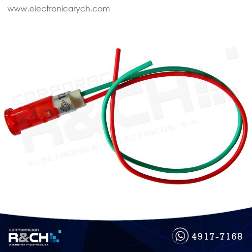 [BM-MDXR] BM-MDXR Bombilla Luz Piloto Redonda Rojo con Cable 12V