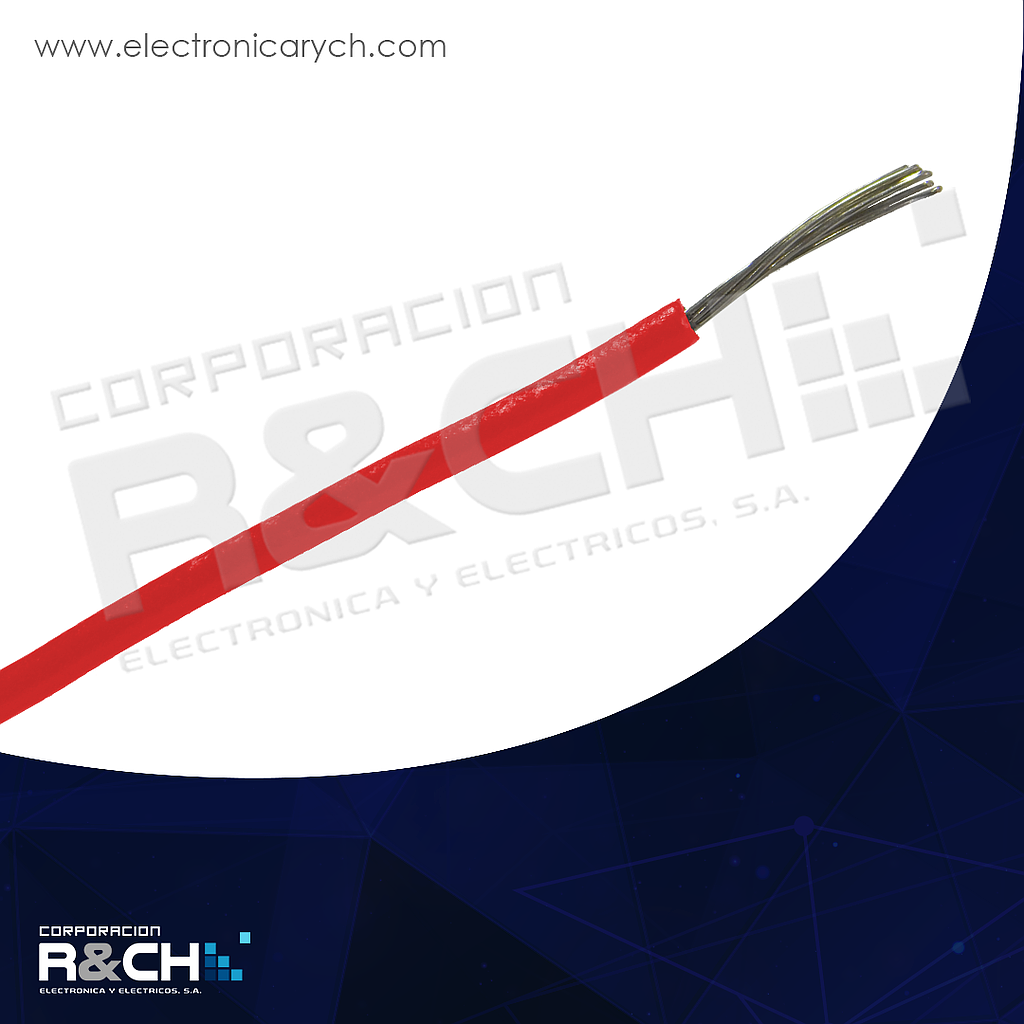 CB-22R cable 1 mt calibre 22 rojo estañado