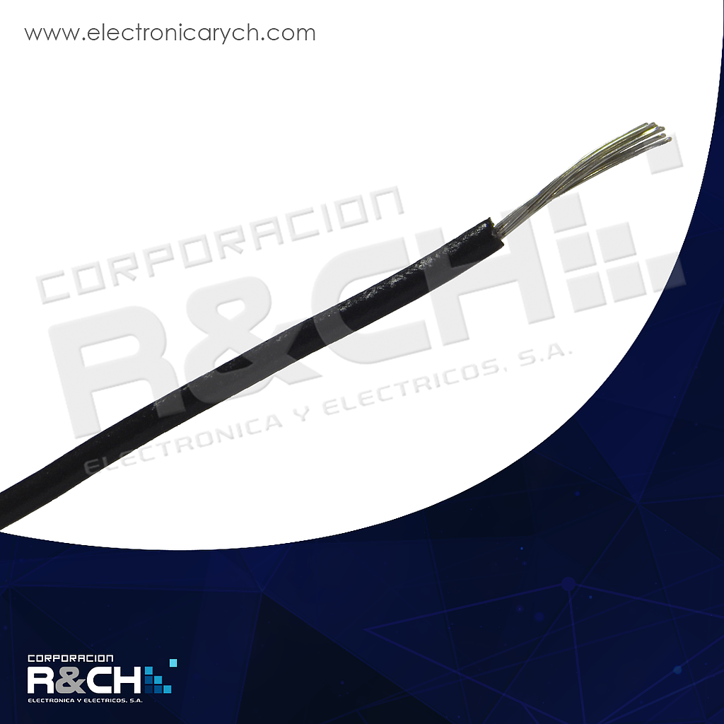 CB-22N cable 1mt calibre 22 negro estañado