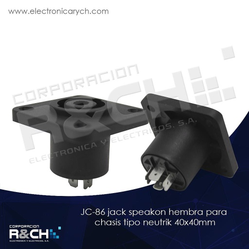 [JC-86] JC-86 jack speakon hembra para chasis tipo neutrik 40x40mm 2 vías