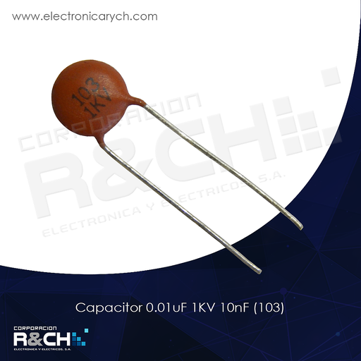 [CC-0.01U/1K] CC-0.01U/1K capacitor 0.01uF 1KV 10nF (103)