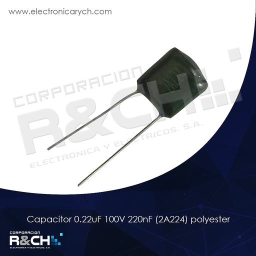 [CP-0.22U/100] CP-0.22U/100 capacitor 0.22uF 100V 220nF (2A224) polyester