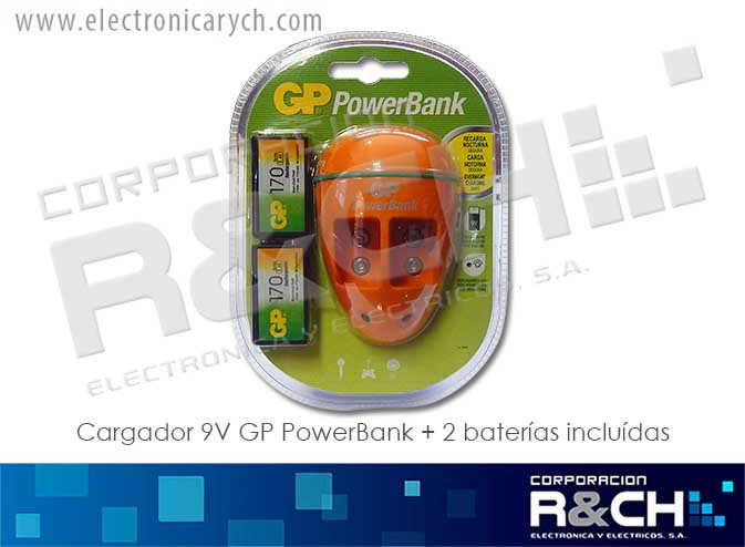 BT-PB09 cargador 9V GP PowerBank + 2 baterias incluidas