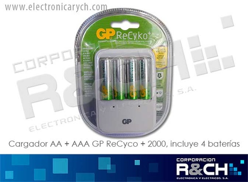 [BT-PB420KO] BT-PB420KO Cargador AA+AAA GP ReCyco+ 2000mAh