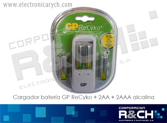 BT-PB410KO cargador bateria GP ReCyco+2AA+2AAA alcalina