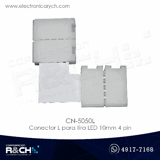 [CN-5050L] CN-5050L Conector L para tira LED 10mm 4 pin